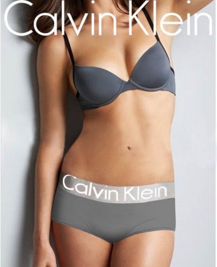Boxer Calvin Klein Mujer Steel Blateado Blanco - Haga un click en la imagen para cerrar