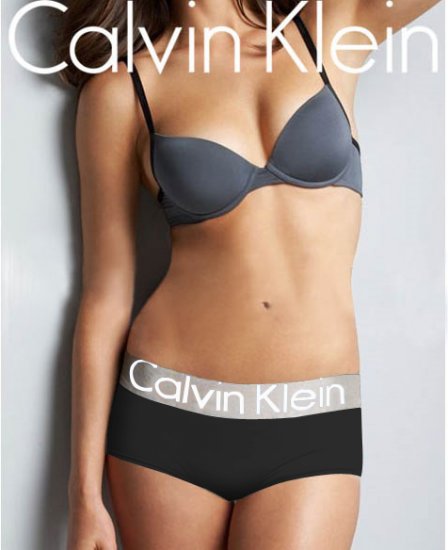Boxer Calvin Klein Mujer Steel Blateado Blanco - Haga un click en la imagen para cerrar