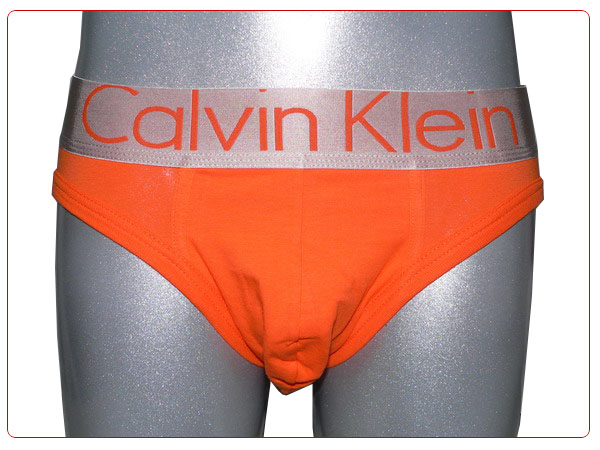 Slip Calvin Klein Hombre Steel Blateado Naranja - Haga un click en la imagen para cerrar