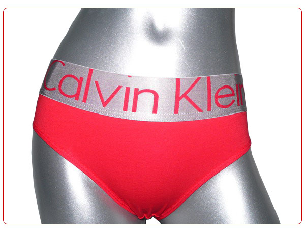 Slip Calvin Klein Mujer Steel Blateado Rojo - Haga un click en la imagen para cerrar
