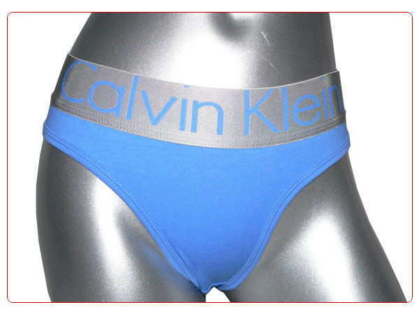 Calvin Klein Mujer Tanga Blateado Azul - Haga un click en la imagen para cerrar