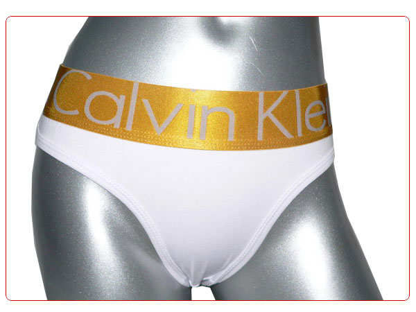 Calvin Klein Mujer Tanga Dolado Blanco - Haga un click en la imagen para cerrar