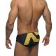 Slip Natacion Addicted Hombre Negro Amarillo