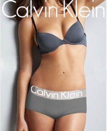 Boxer Calvin Klein Mujer Steel Blateado Blanco Gris