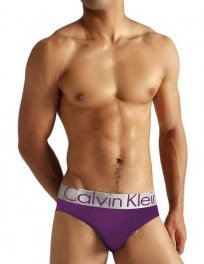 Slip Calvin Klein Hombre Steel Blateado Violeta