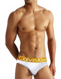 Slip Calvin Klein Hombre Steel Dolado Blanco