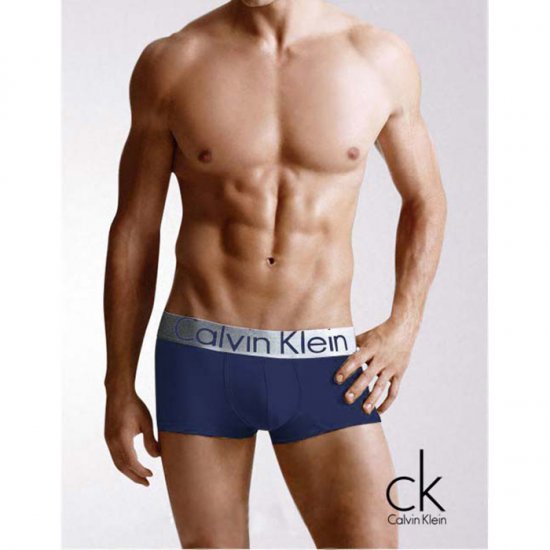 Boxer Calvin Klein Hombre Steel Blateado Azul - Haga un click en la imagen para cerrar