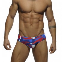 Slip Natacion Addicted Hombre Camuflaje Azul Rojo