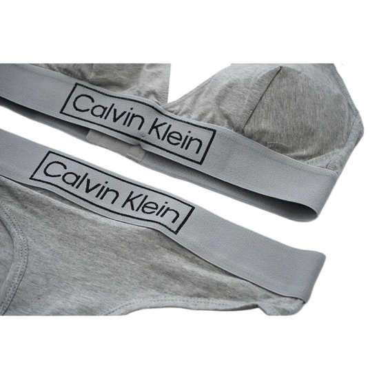 Conjunto Sujetador y Slip Calvin Klein Mujer Gris2 - Haga un click en la imagen para cerrar