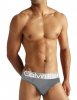 Slip Calvin Klein Hombre Steel Blateado Blanco Gris