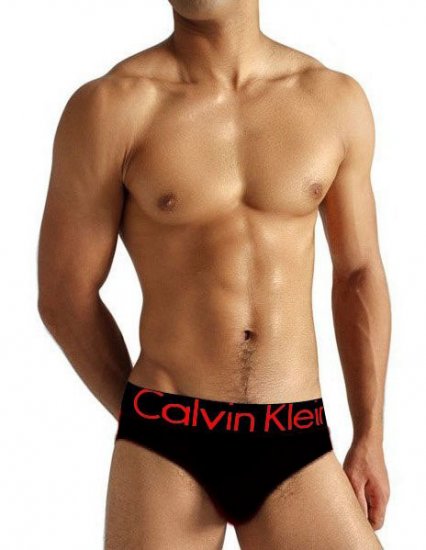Slip Calvin Klein Hombre Steel Negro Rojo - Haga un click en la imagen para cerrar
