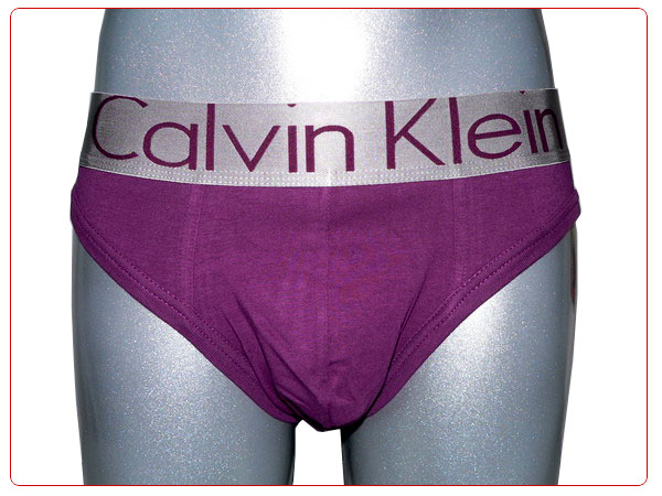 Slip Calvin Klein Hombre Steel Blateado Violeta - Haga un click en la imagen para cerrar