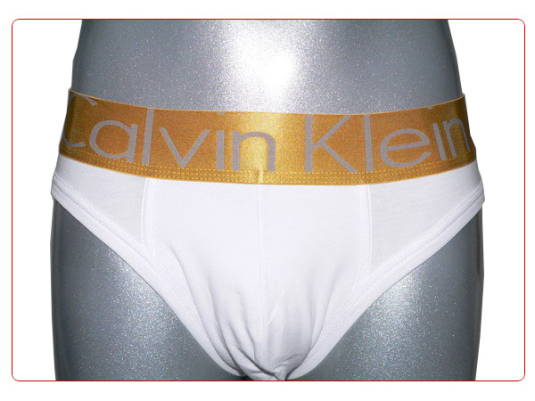 Slip Calvin Klein Hombre Steel Dolado Blanco - Haga un click en la imagen para cerrar