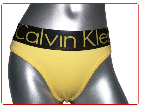 Calvin Klein Mujer Tanga Negro Amarillo - Haga un click en la imagen para cerrar